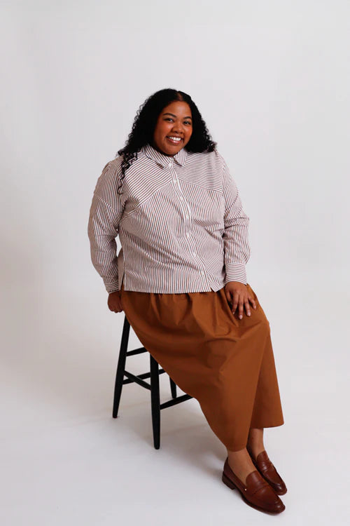 Sewing Kit - RIVI Blouse & Dress in Cotton or Linen fabrics (multiple choice of colours & stripes)