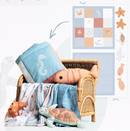 Sea Life Cotton Poplin Blanket and 3D Soft Toys Sewing Panel Print