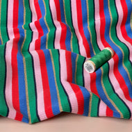 Sparkle Yarn Dyed Striped Cotton Ribbed Jersey with Lurex