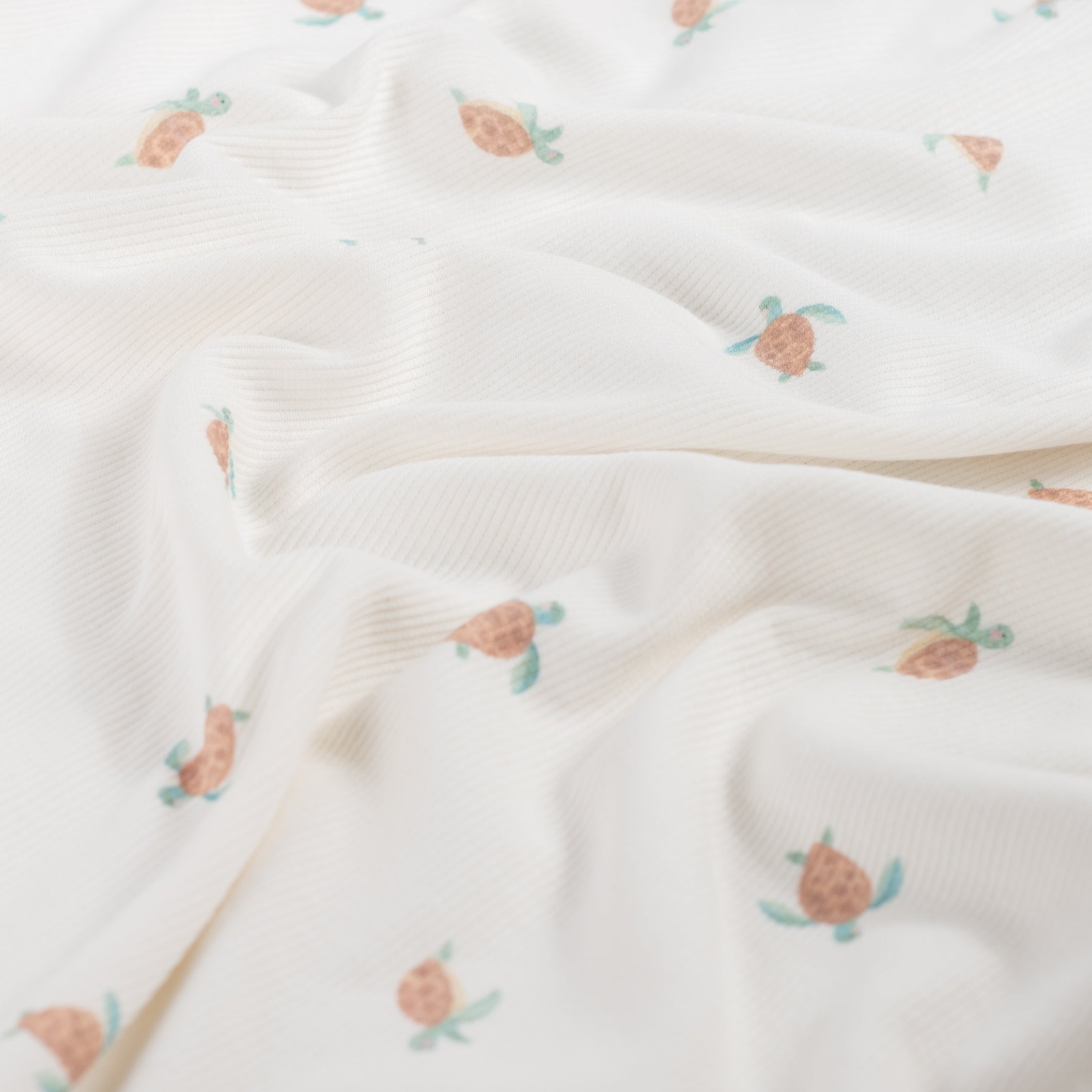 Turtles 2x2 Ribbed Cotton Jersey with Panel Print