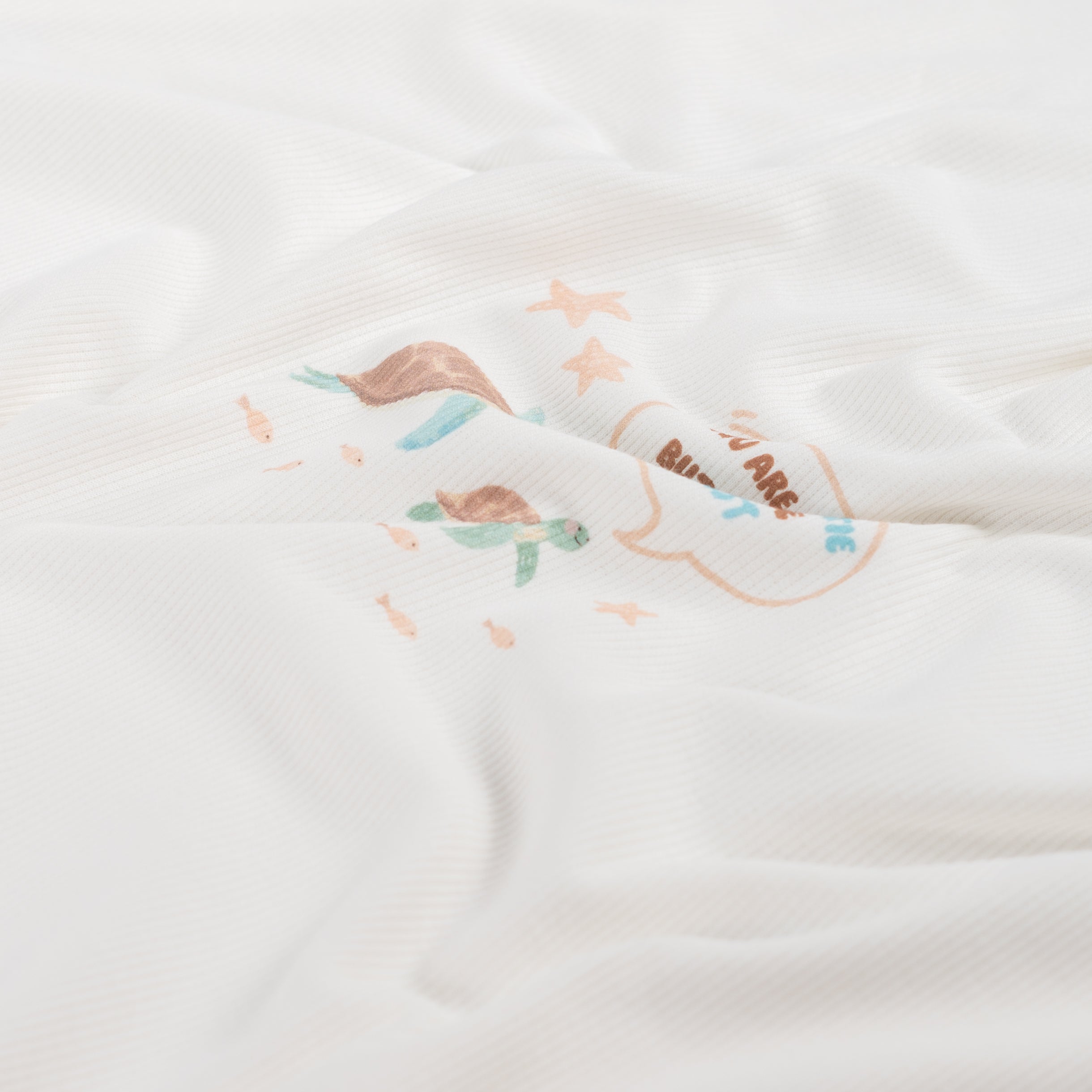 Turtles 2x2 Ribbed Cotton Jersey with Panel Print