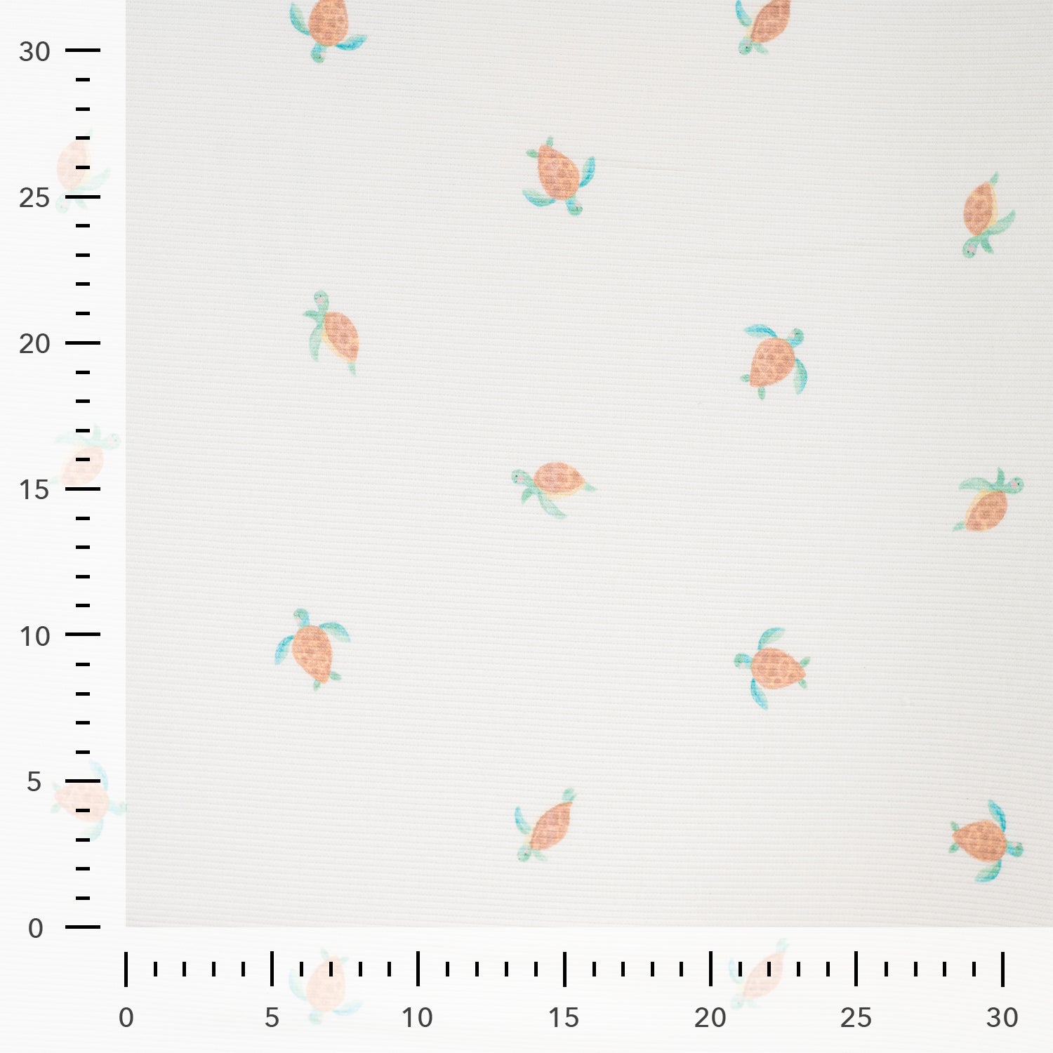 Turtles 2x2 Ribbed Cotton Jersey with Panel Print