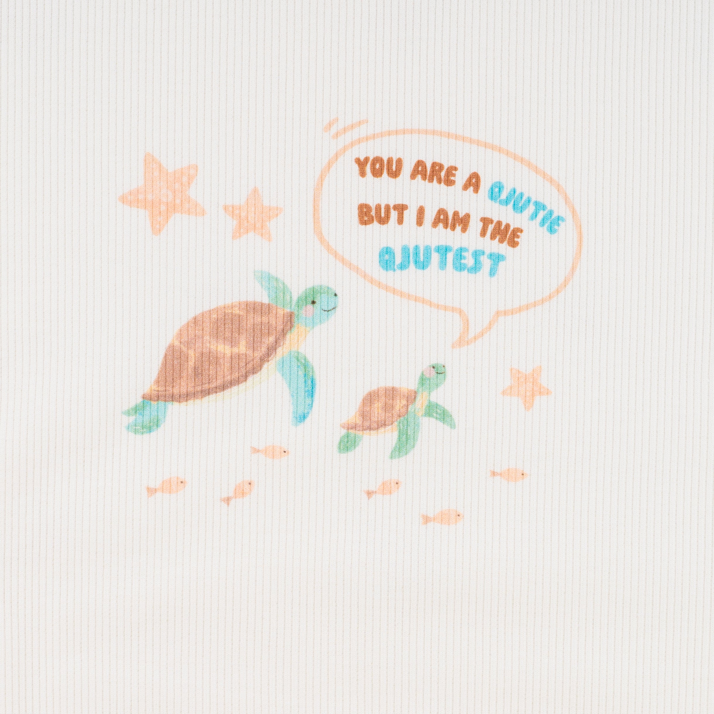 Turtles 2x2 Ribbed Cotton Jersey with Panel Print