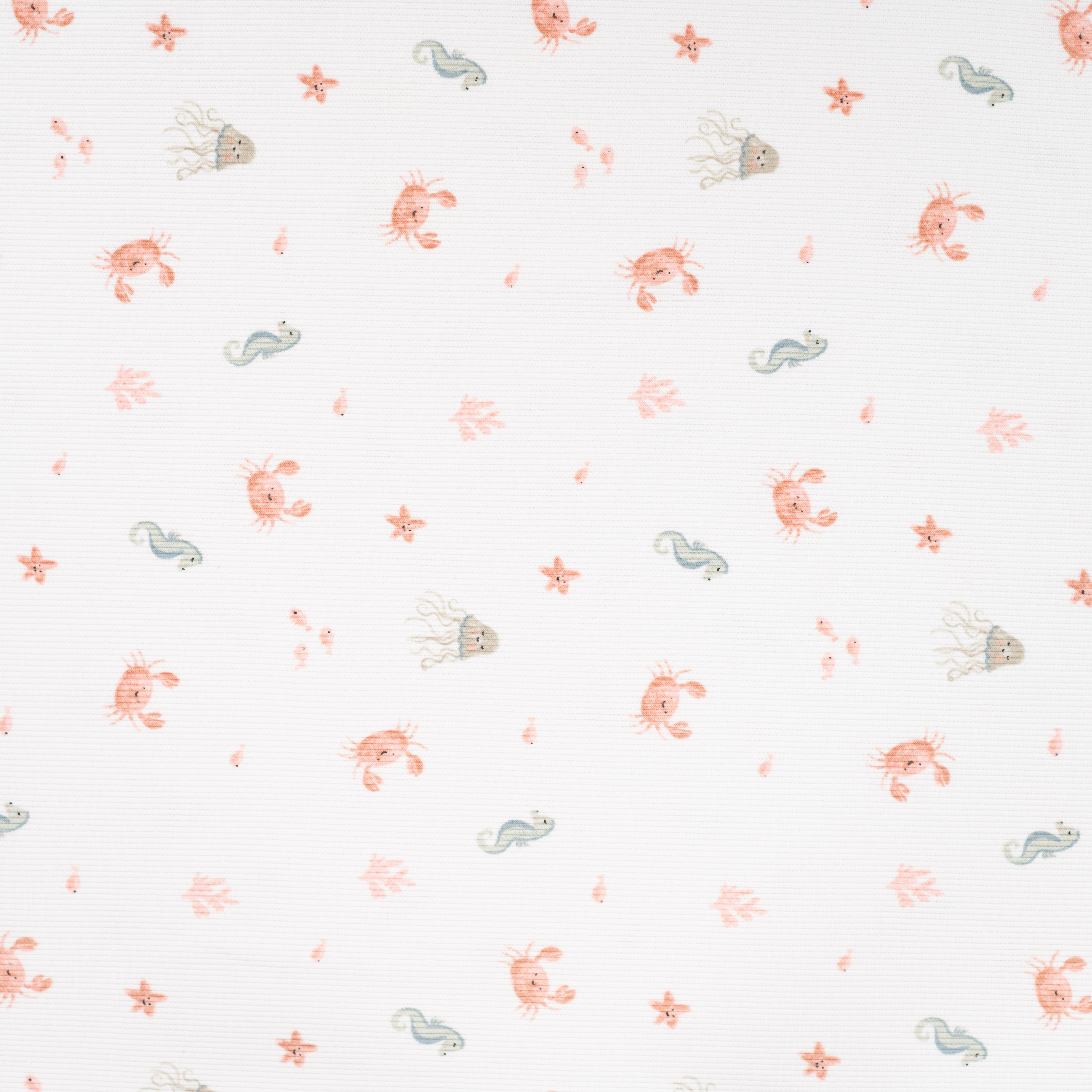 Cute Sea Creatures Cotton Ribbed Jersey