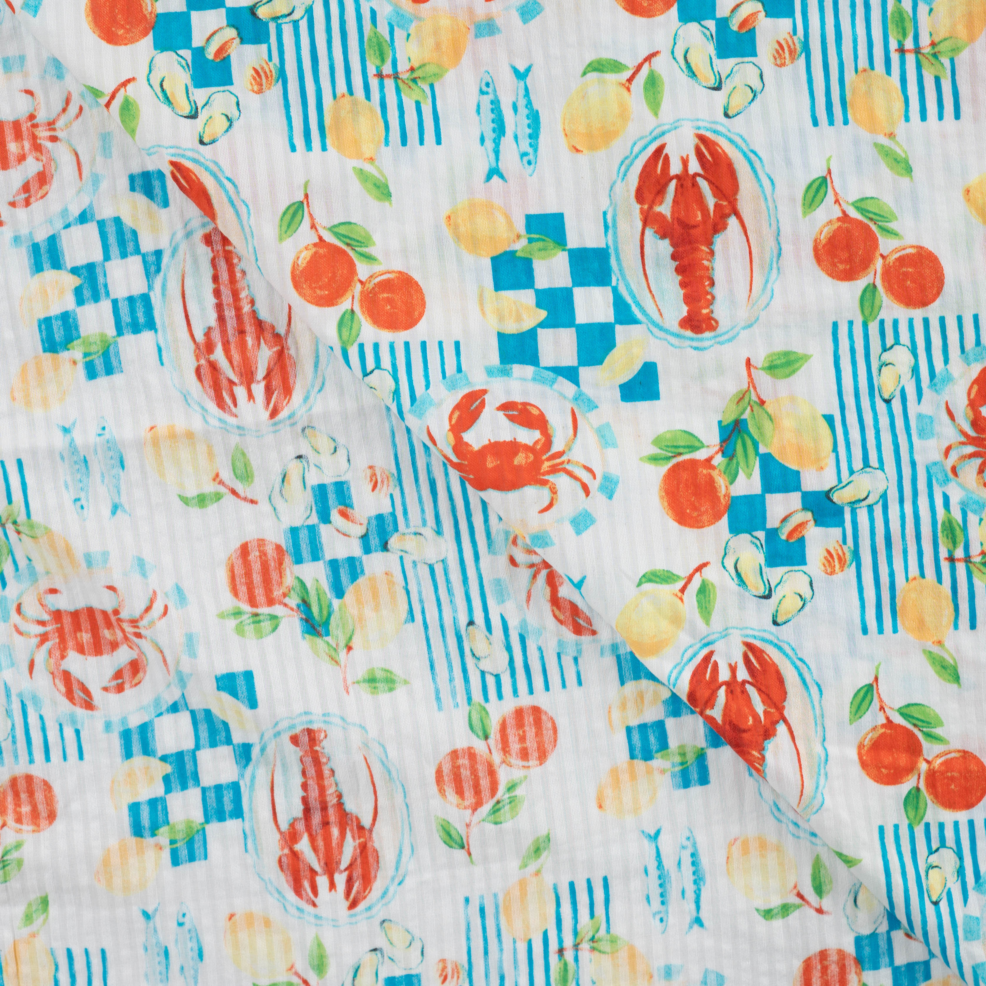 Summer Patchwork Cotton Seersucker Fabric