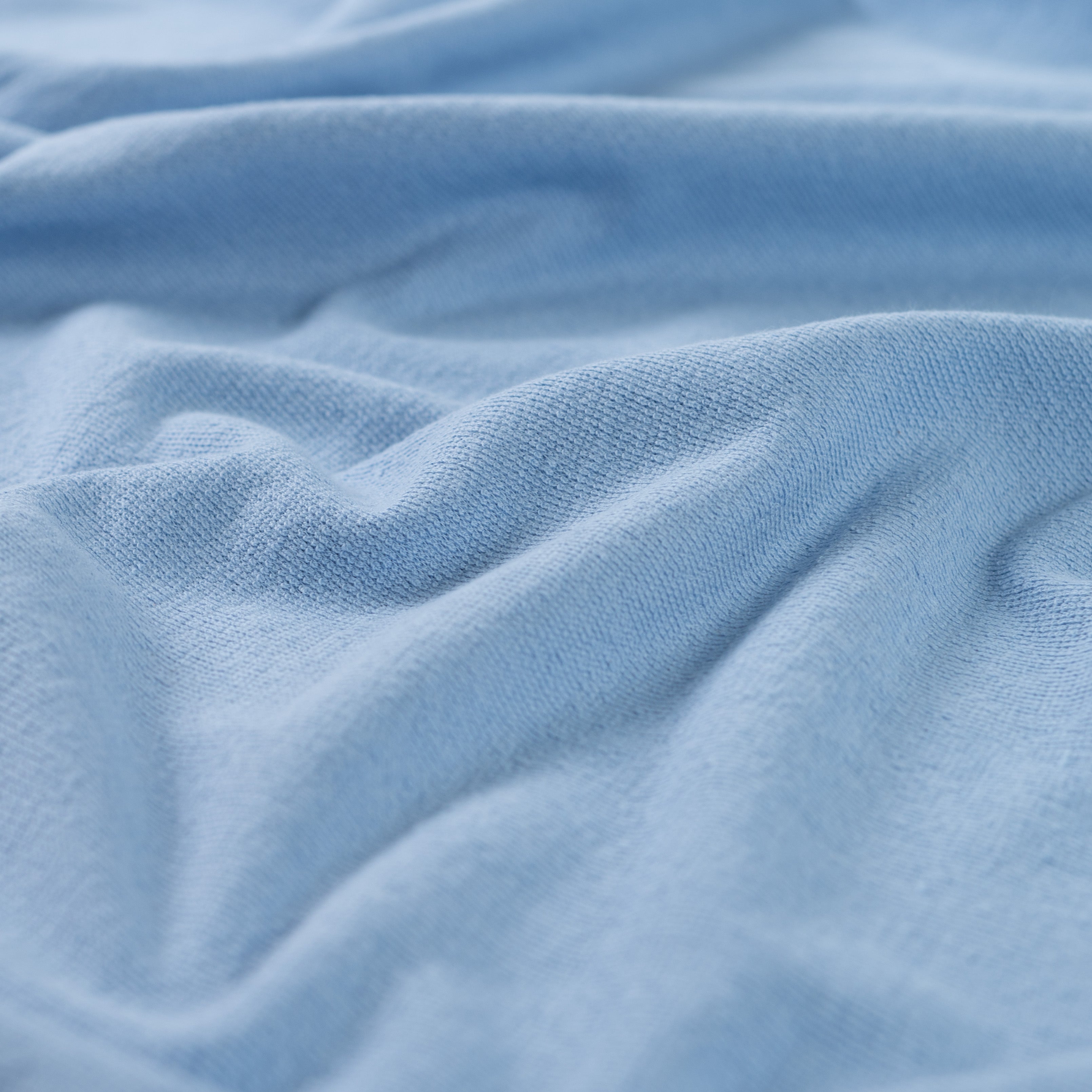 Cotton Towelling Terry Fabric in Dusty Blue