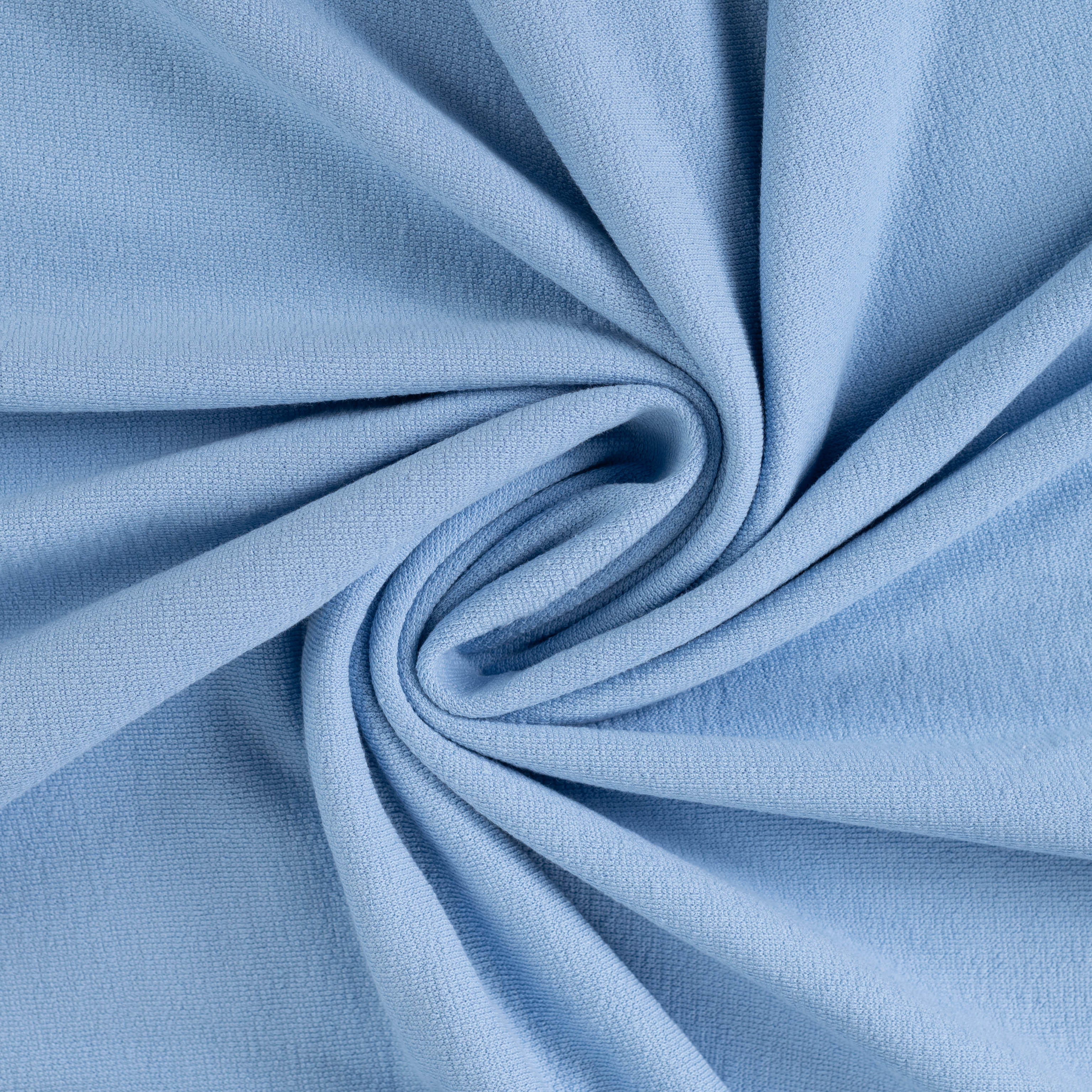 Cotton Towelling Terry Fabric in Dusty Blue