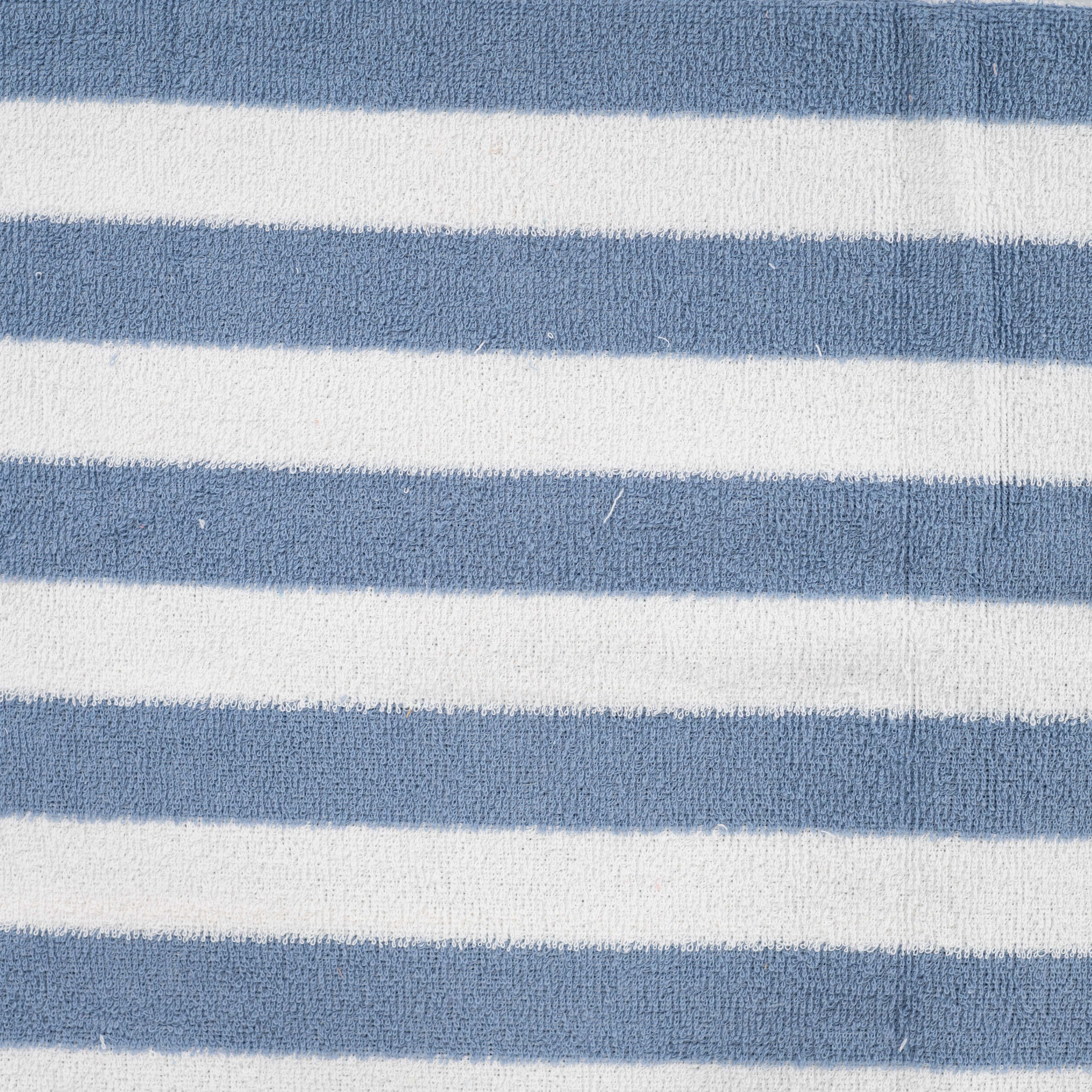 Cotton Towelling Yarn Dyed Stripes in Blue & Fuchsia White