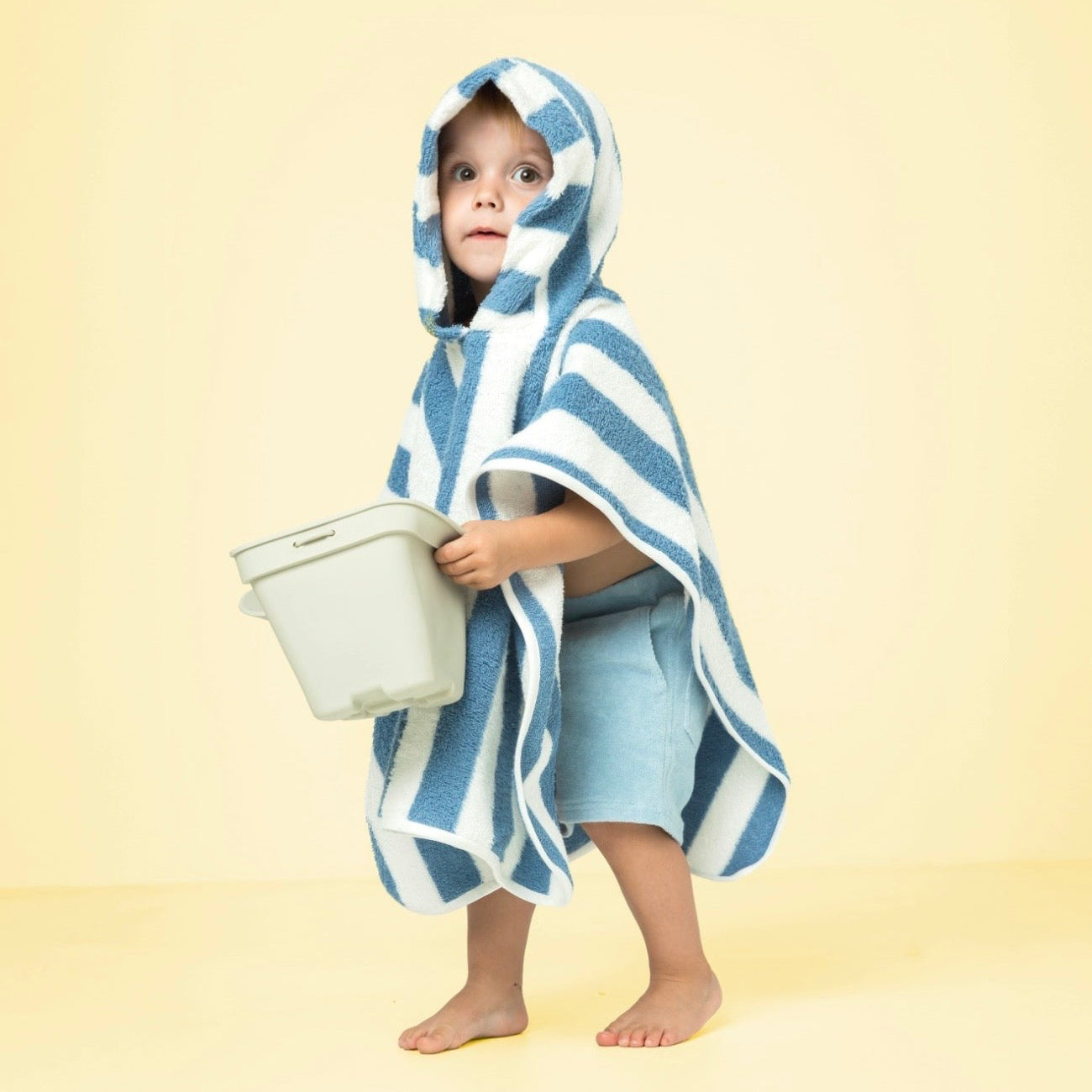 Cotton Towelling Yarn Dyed Stripes in Blue & Fuchsia White