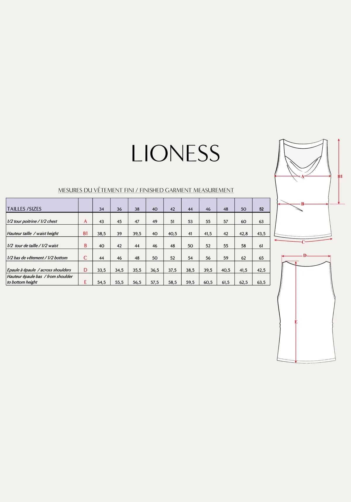 Maison Fauve - LIONESS Top Paper Sewing Pattern