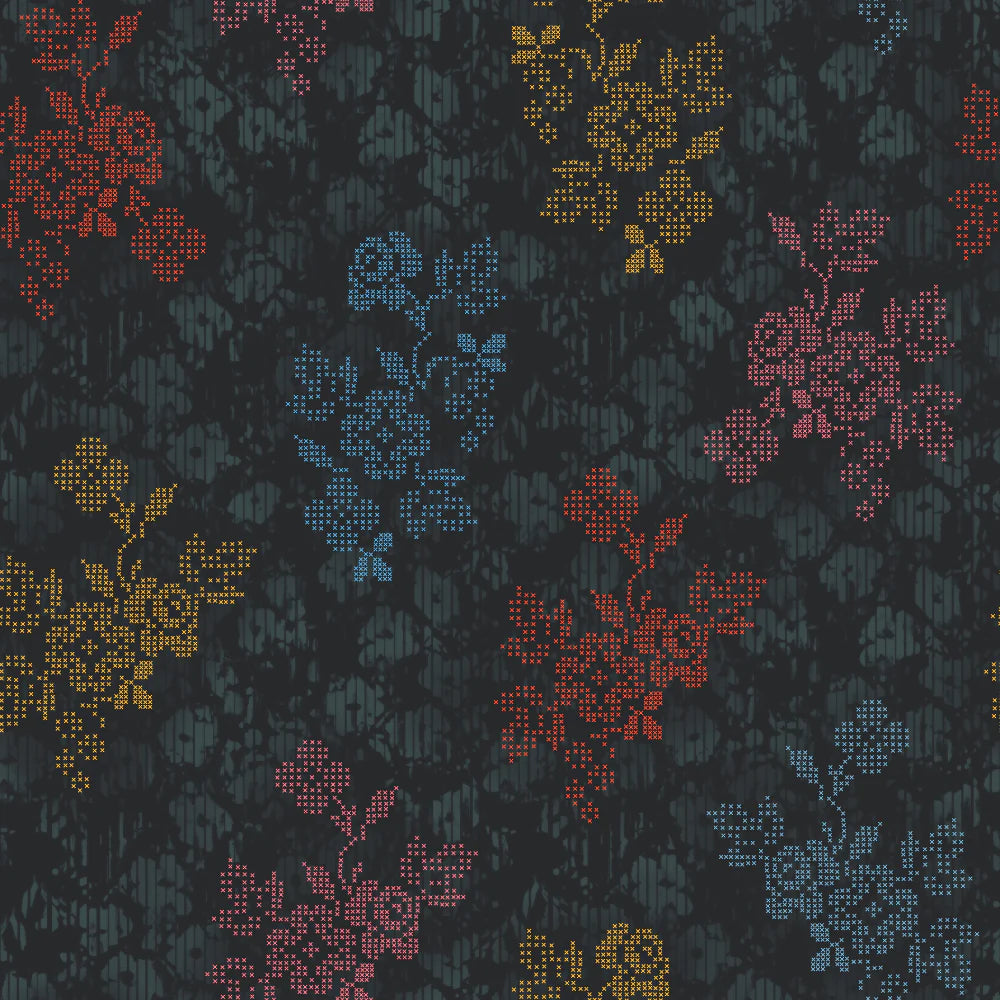 Lise Tailor - Empreinte Cross Stitch Viscose Fabric with LENZING™ ECOVERO™ fibres