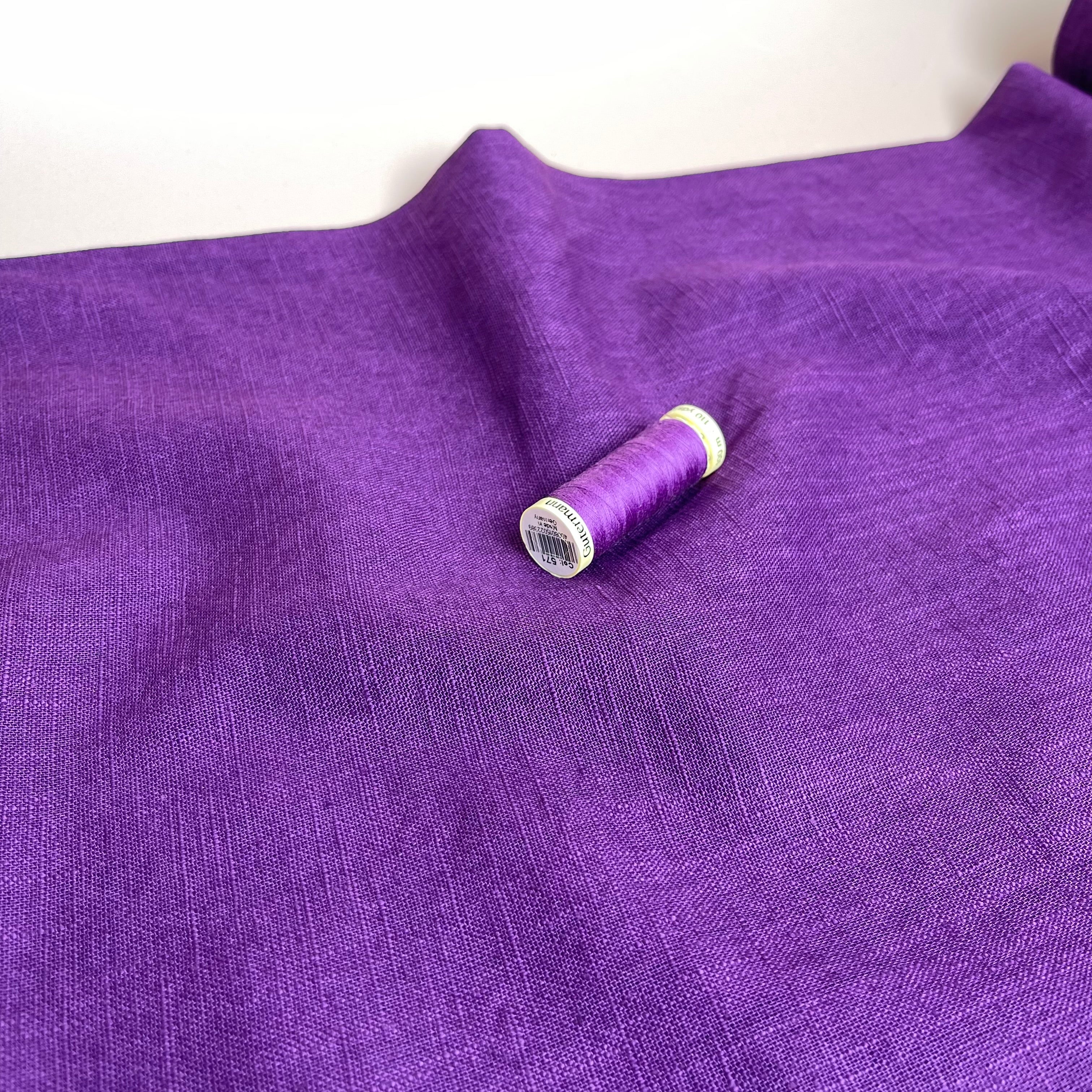 Breeze Purple - Enzyme Washed Linen Cotton Fabric