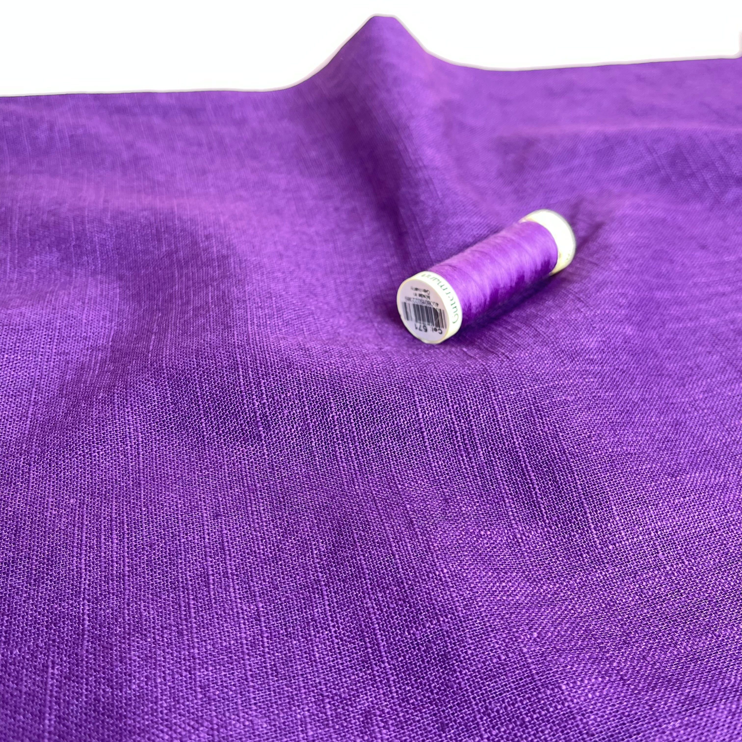 Breeze Purple - Enzyme Washed Linen Cotton Fabric