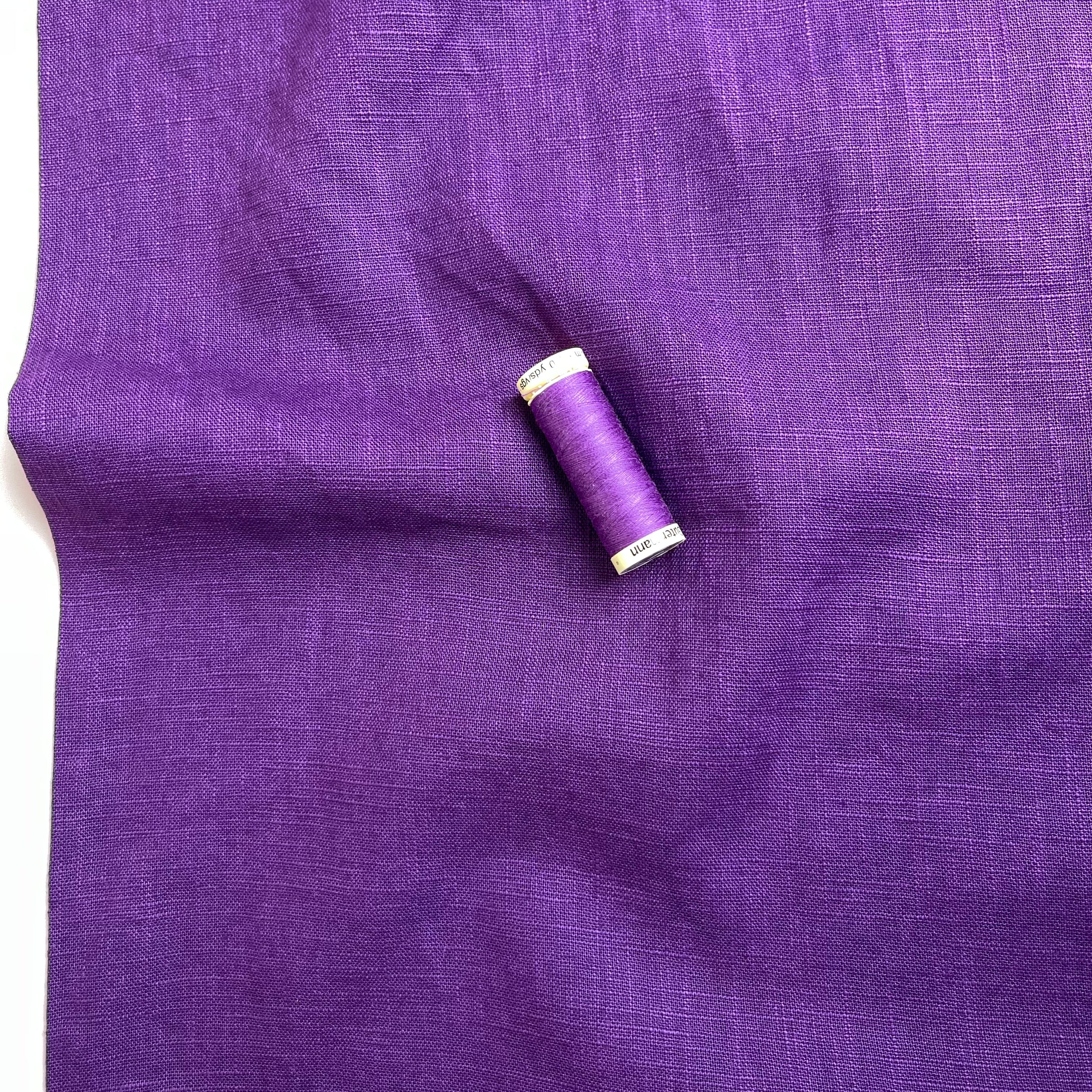 Breeze Purple - Enzyme Washed Linen Cotton Fabric