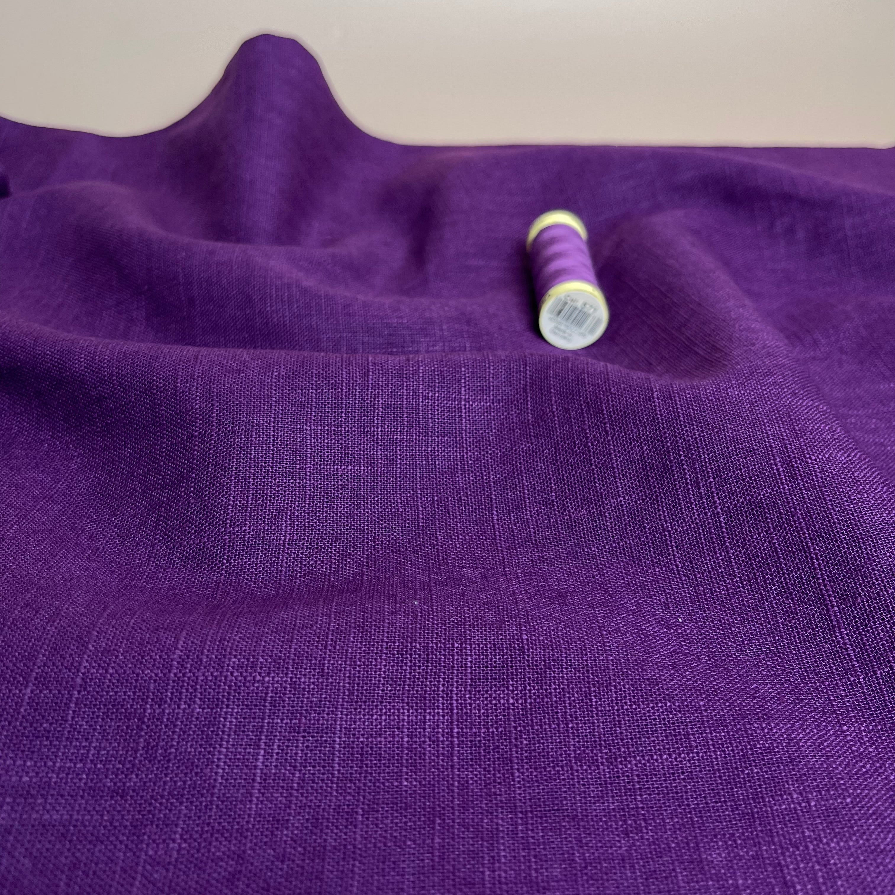 Breeze Purple - Enzyme Washed Linen Cotton Fabric