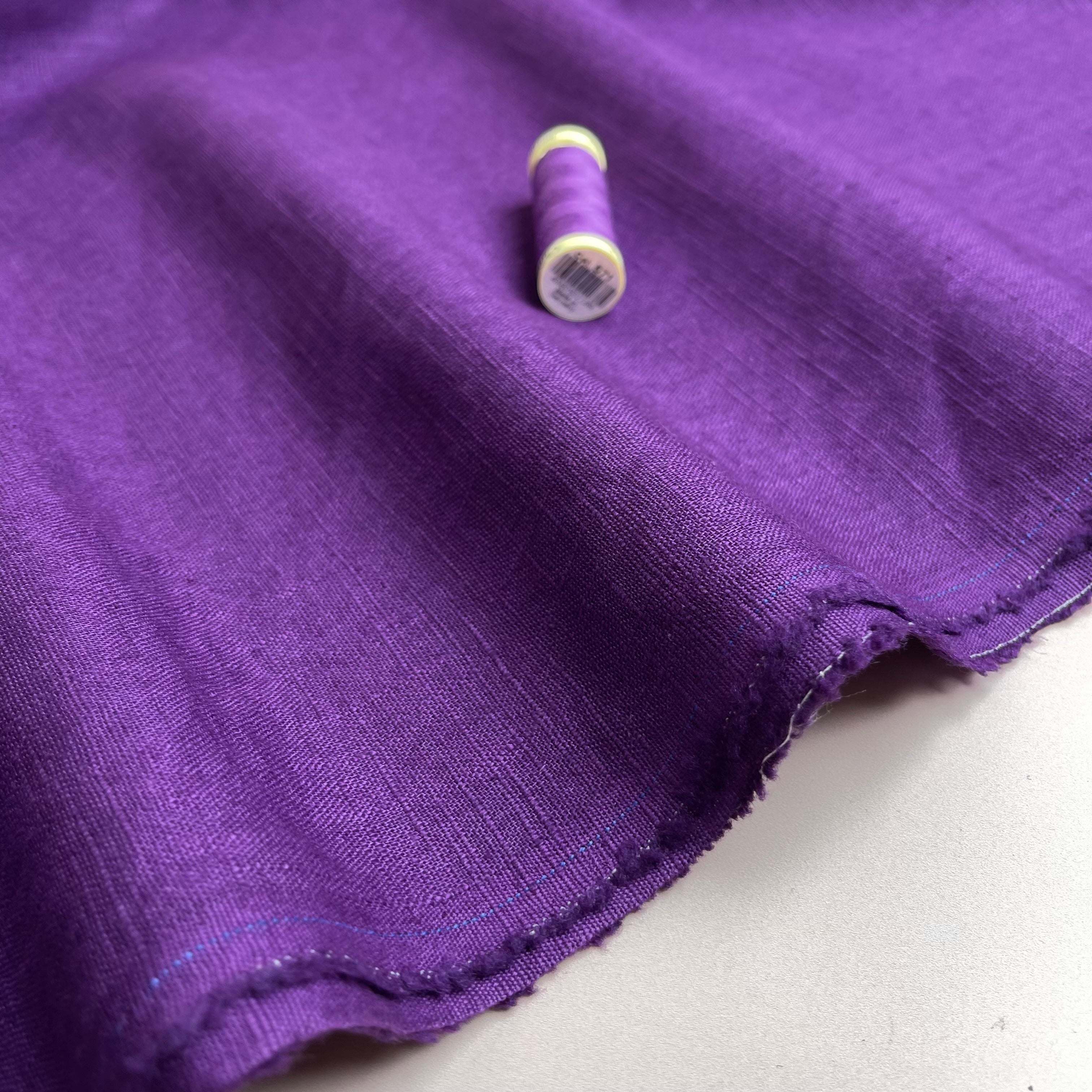 Breeze Purple - Enzyme Washed Linen Cotton Fabric