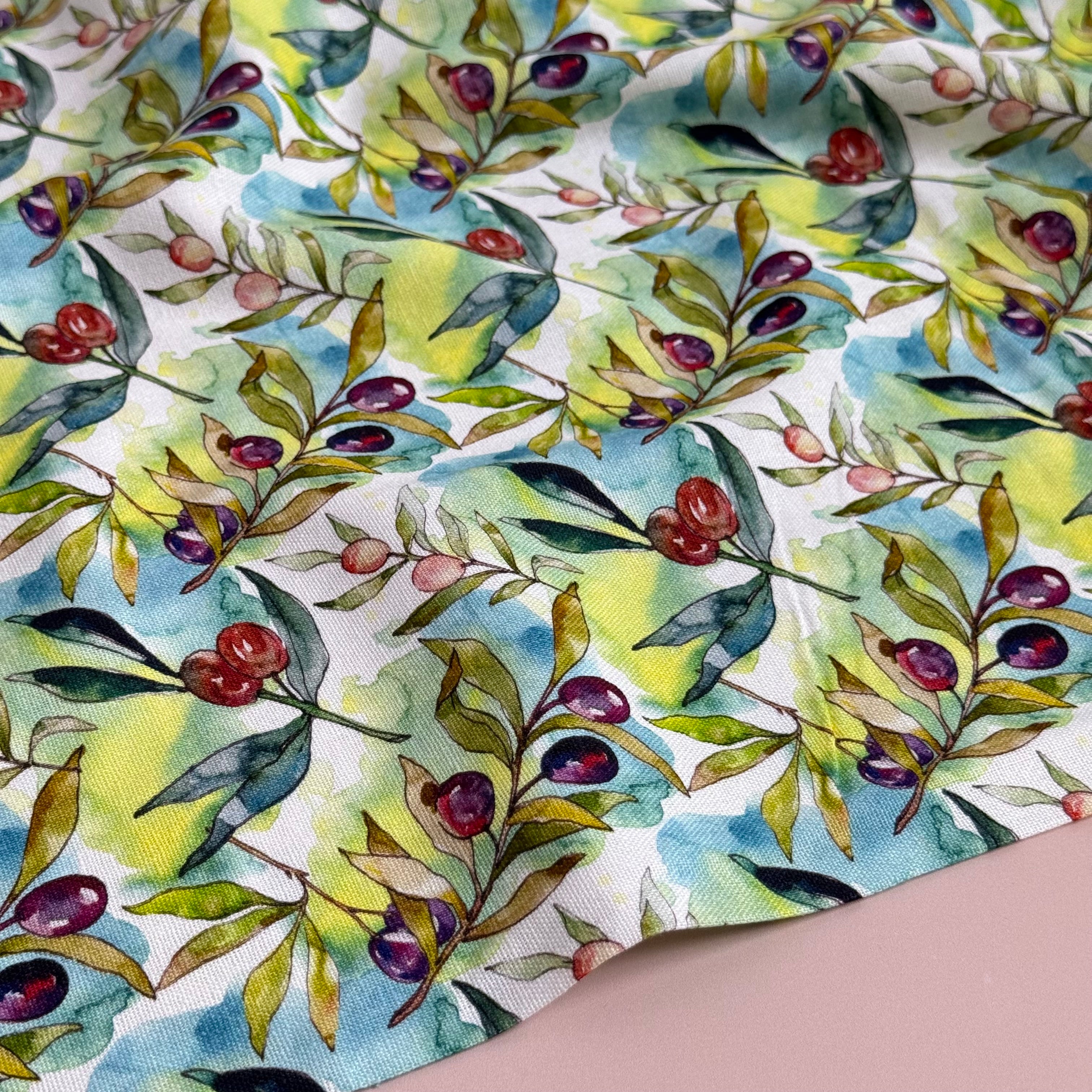 Olive Grove Viscose Linen Fabric