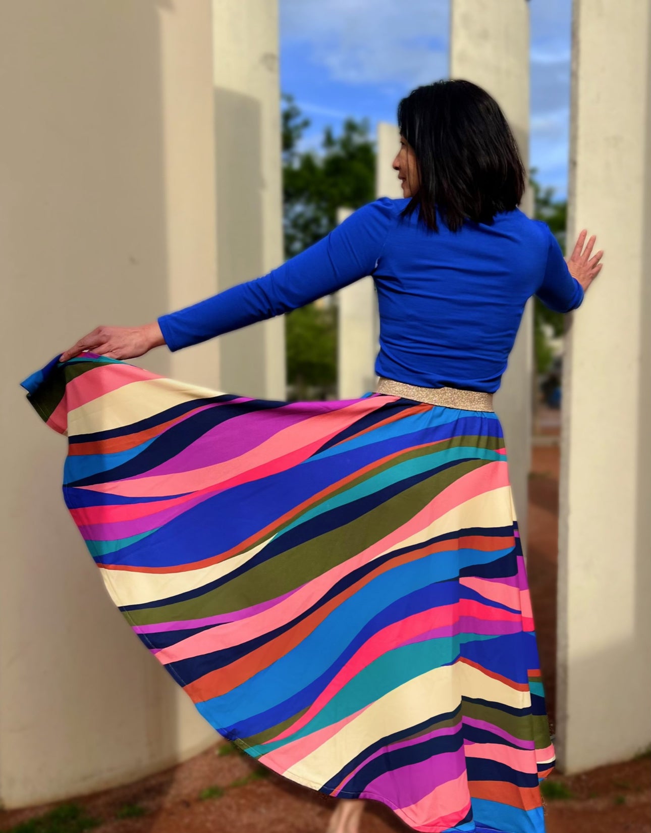 My Dress Made - Rainbow Viscose Twill Fabric (more due soon)