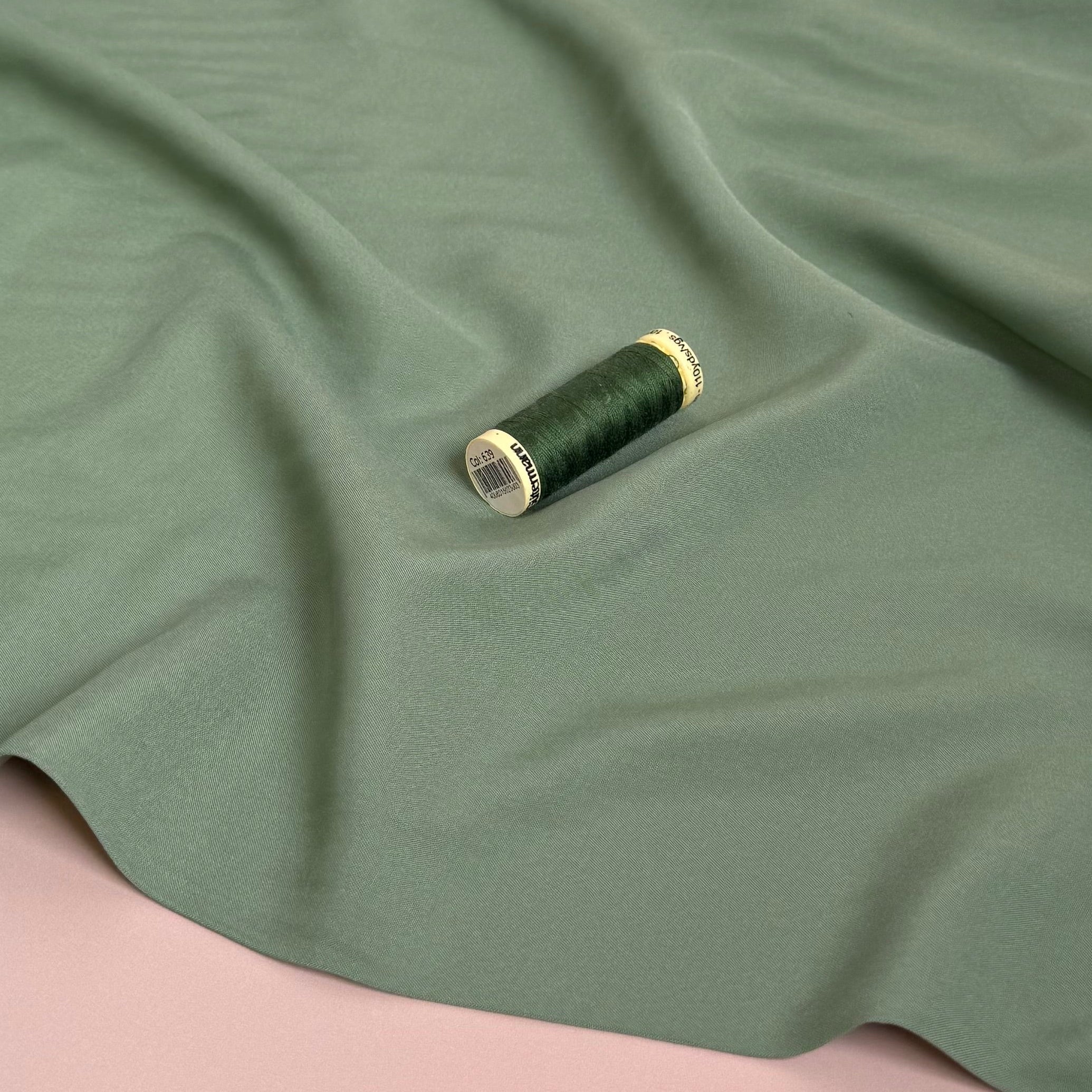 Elegance Sage Plain ECOVERO Viscose Fabric