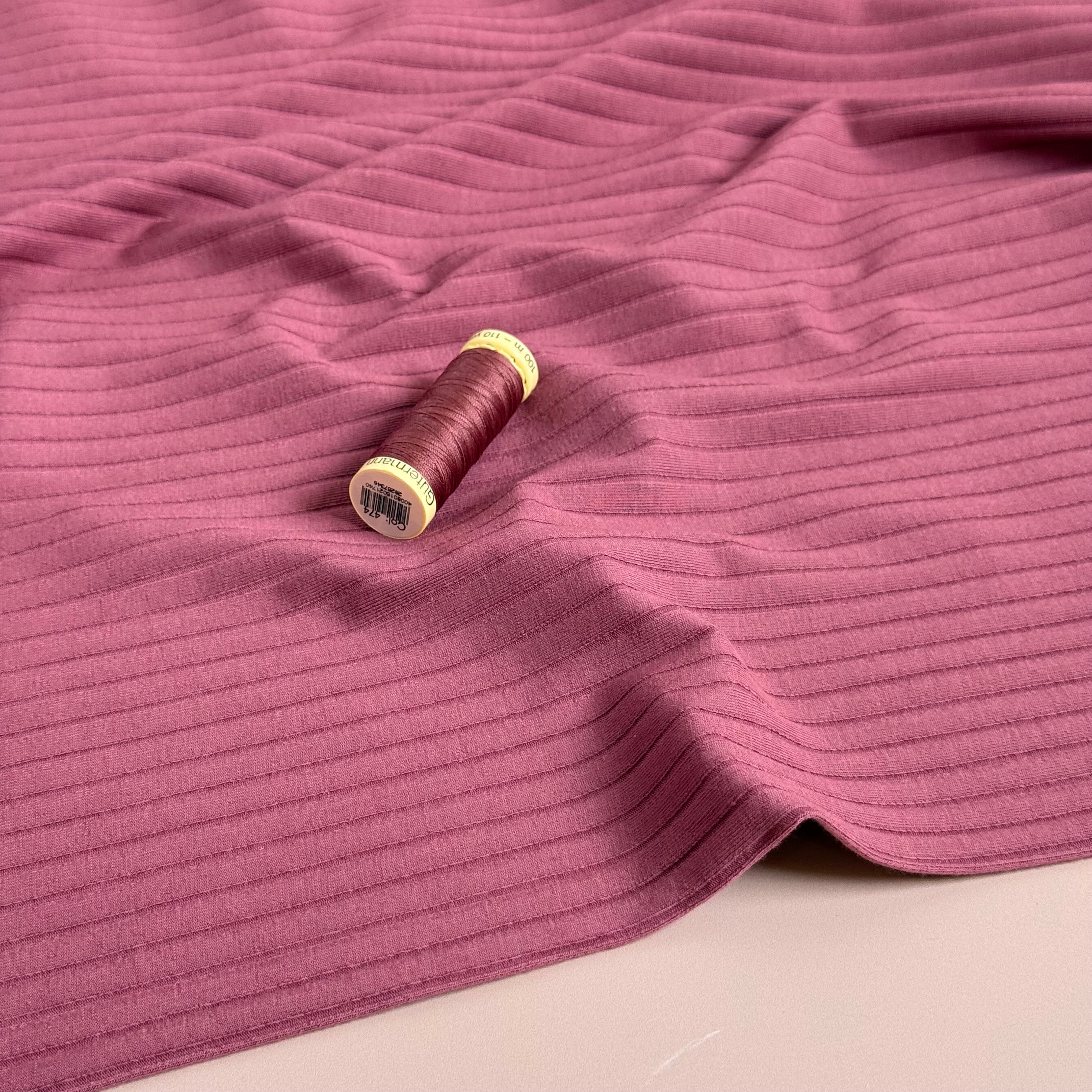 Berry Cotton Ribbed Jersey
