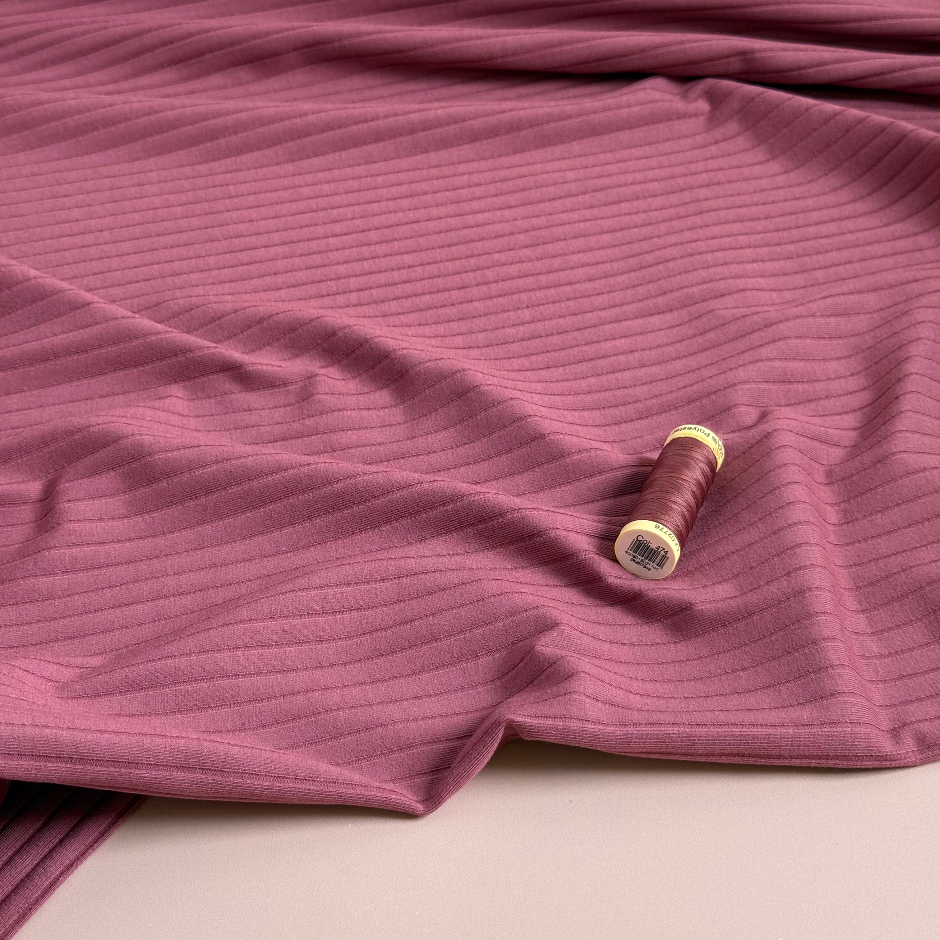 Berry Cotton Ribbed Jersey