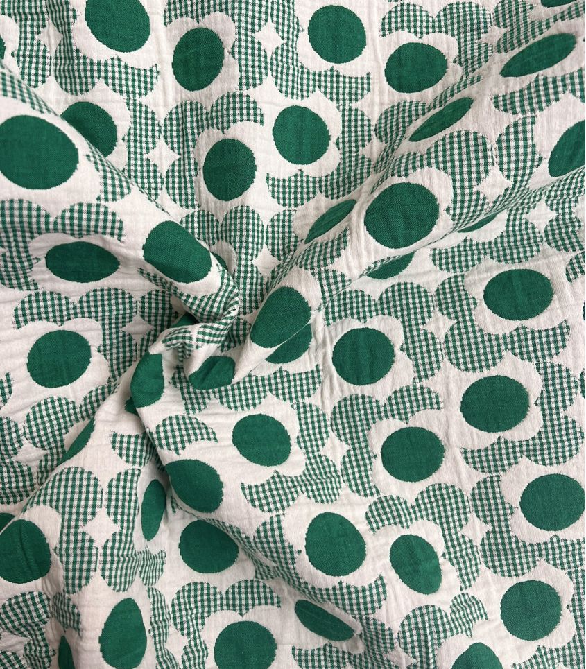 Cousette - Marguerite Gingham Jacquard Fabric in Green