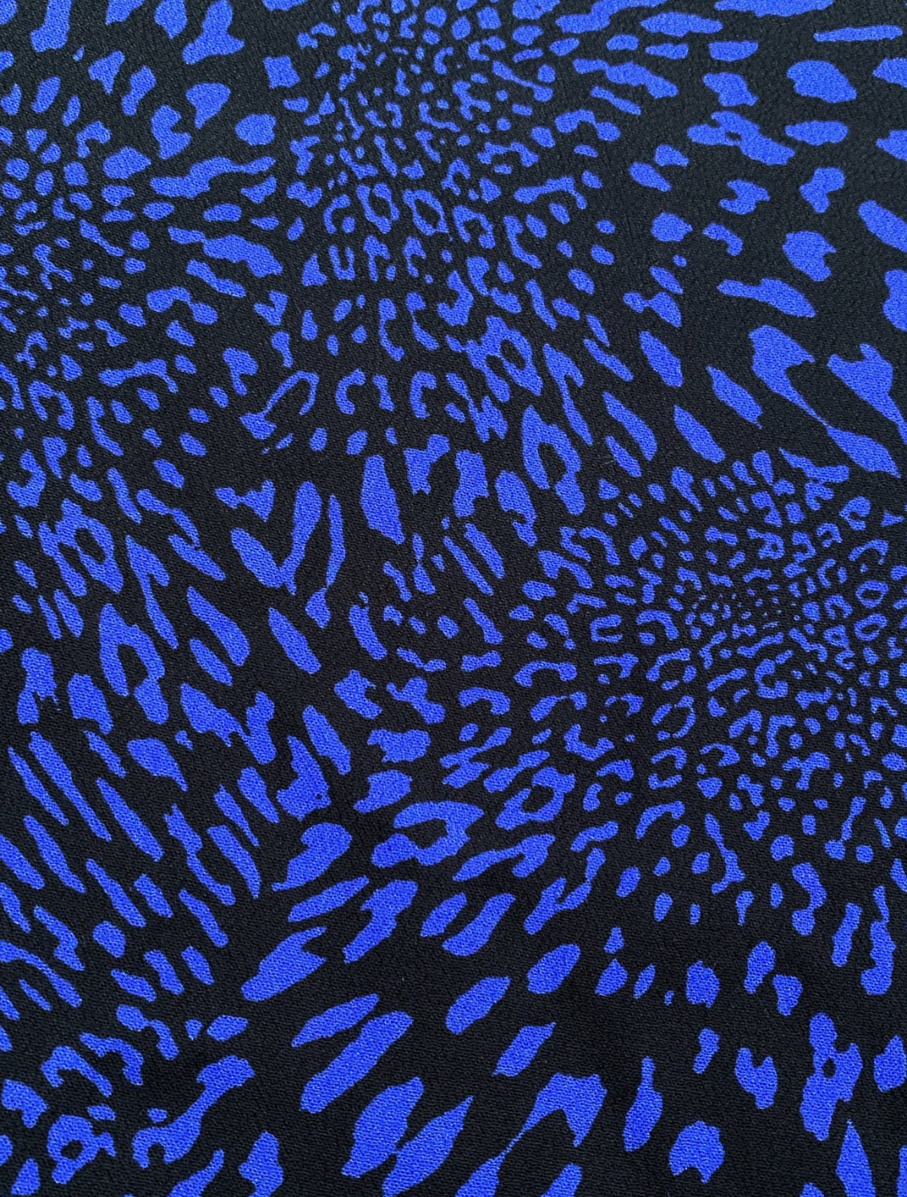 My Dress Made - Cobalt Animal Print Viscose Crepe Fabric