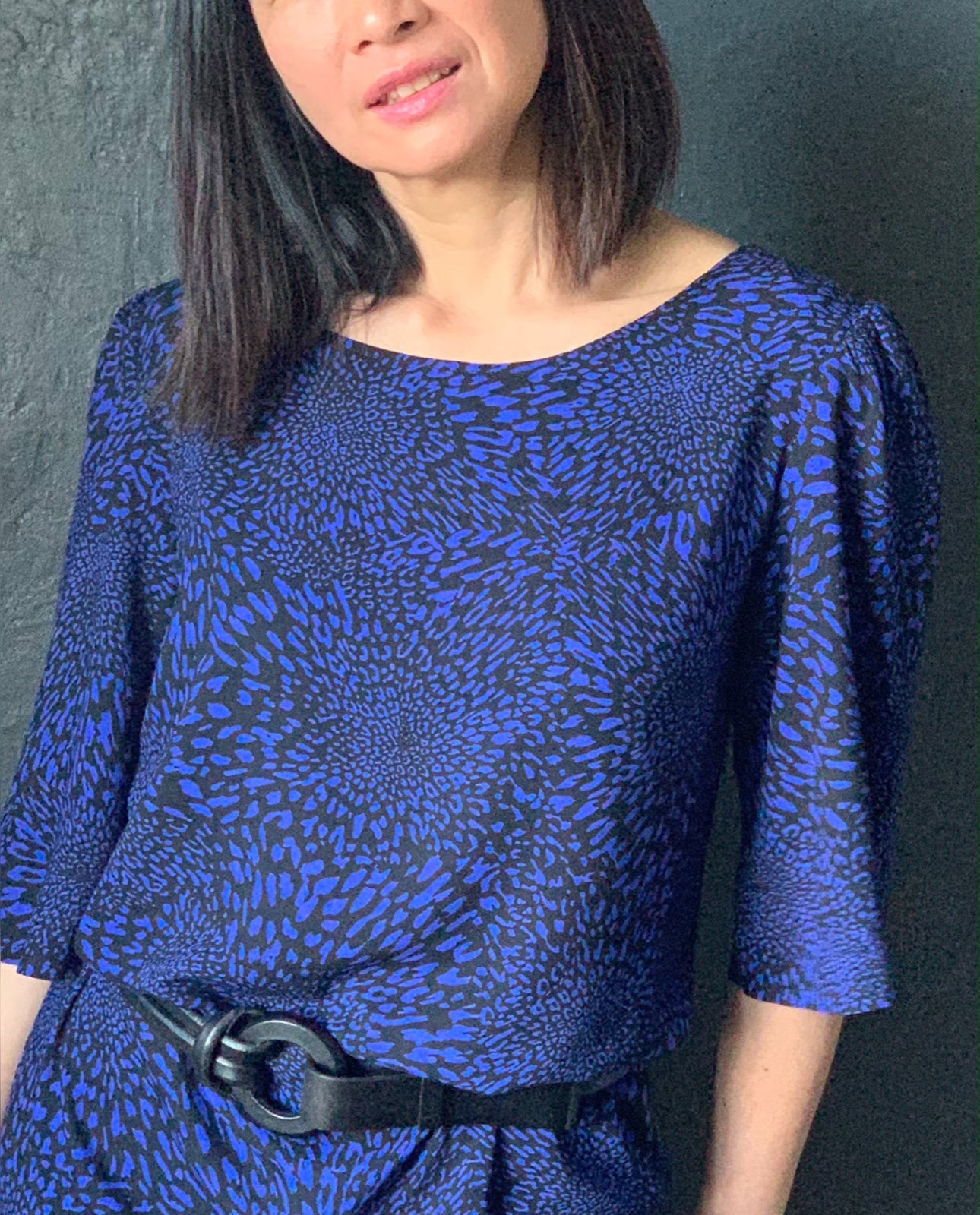 My Dress Made - Cobalt Animal Print Viscose Crepe Fabric