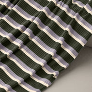Derby Stripe Ribbed Jersey Khaki with TENCEL™ Modal Fibres
