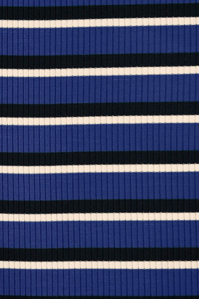 Derby Stripe Ribbed Jersey Lapis with TENCEL™ Modal Fibres
