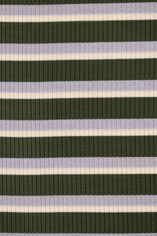 Derby Stripe Ribbed Jersey Khaki with TENCEL™ Modal Fibres