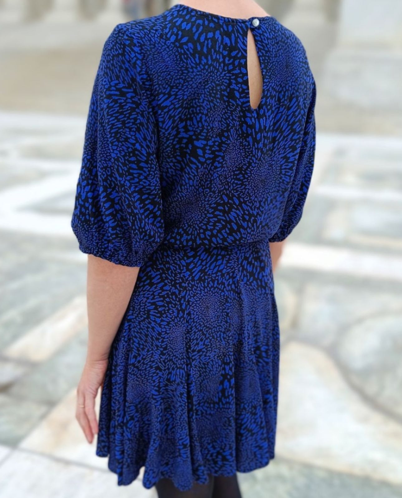 My Dress Made - Cobalt Animal Print Viscose Crepe Fabric