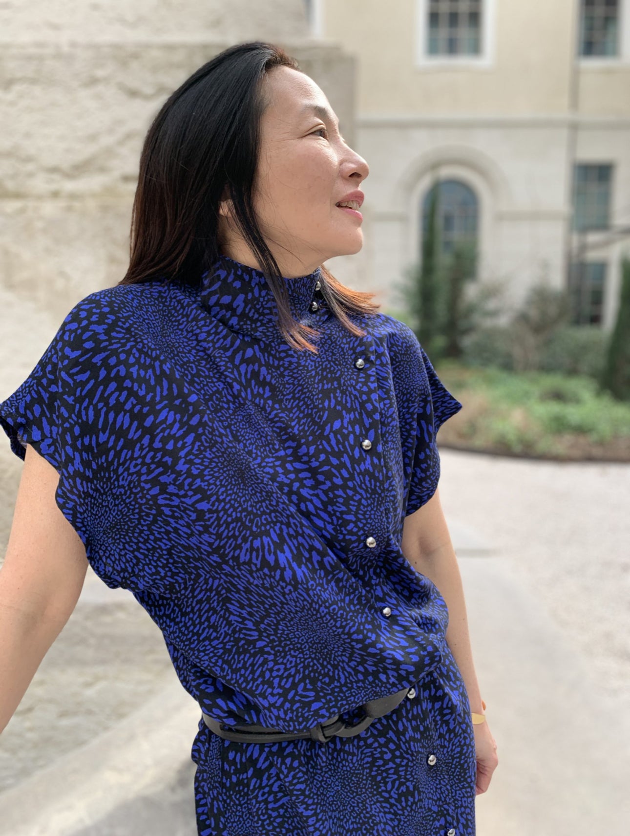 My Dress Made - Cobalt Animal Print Viscose Crepe Fabric