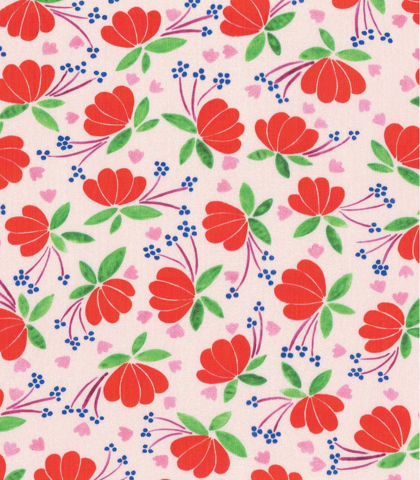 Cousette - Flower Hearts Viscose Fabric