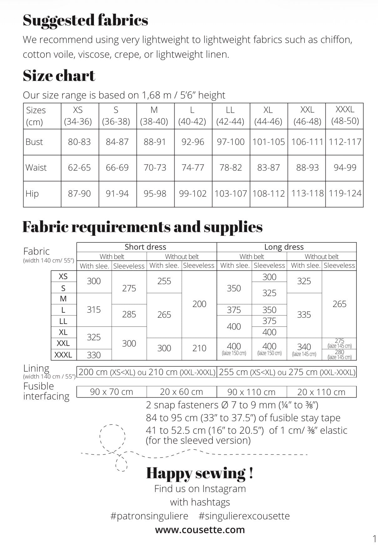 Cousette - PAQUERETTE Dress Sewing Pattern