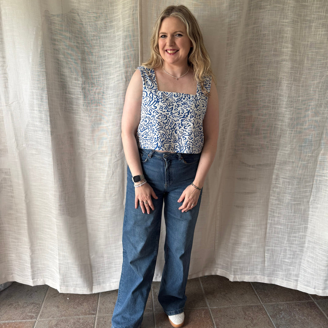Sewing Kit - UZMA Top in Sealife Linen Viscose