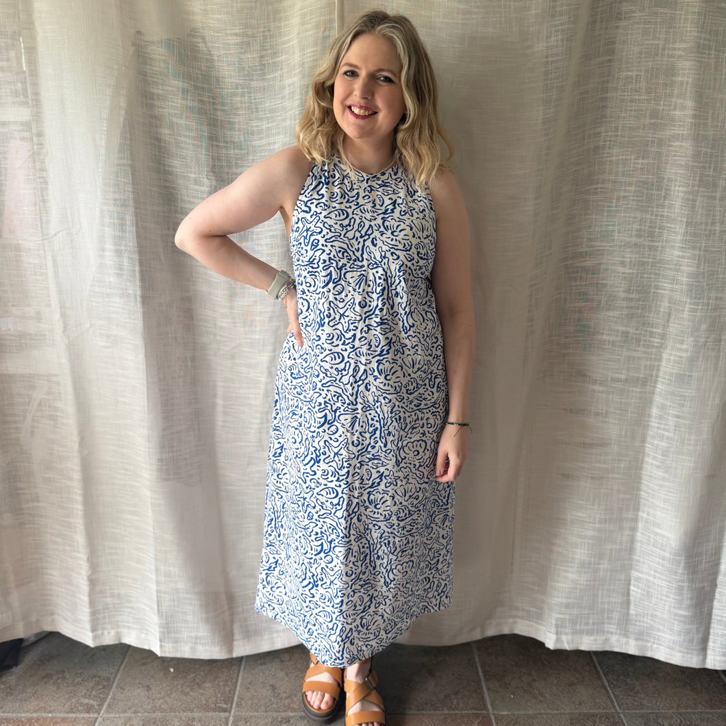Sewing Kit - RAMONA Dress in Sealife Linen Viscose