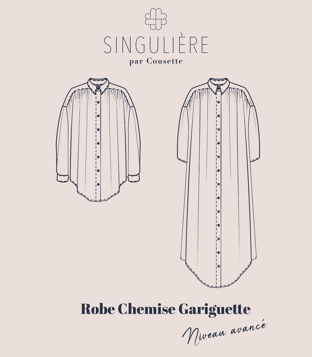 Sewing Kit - Gariguette Dress or Blouse Cousette Viscose