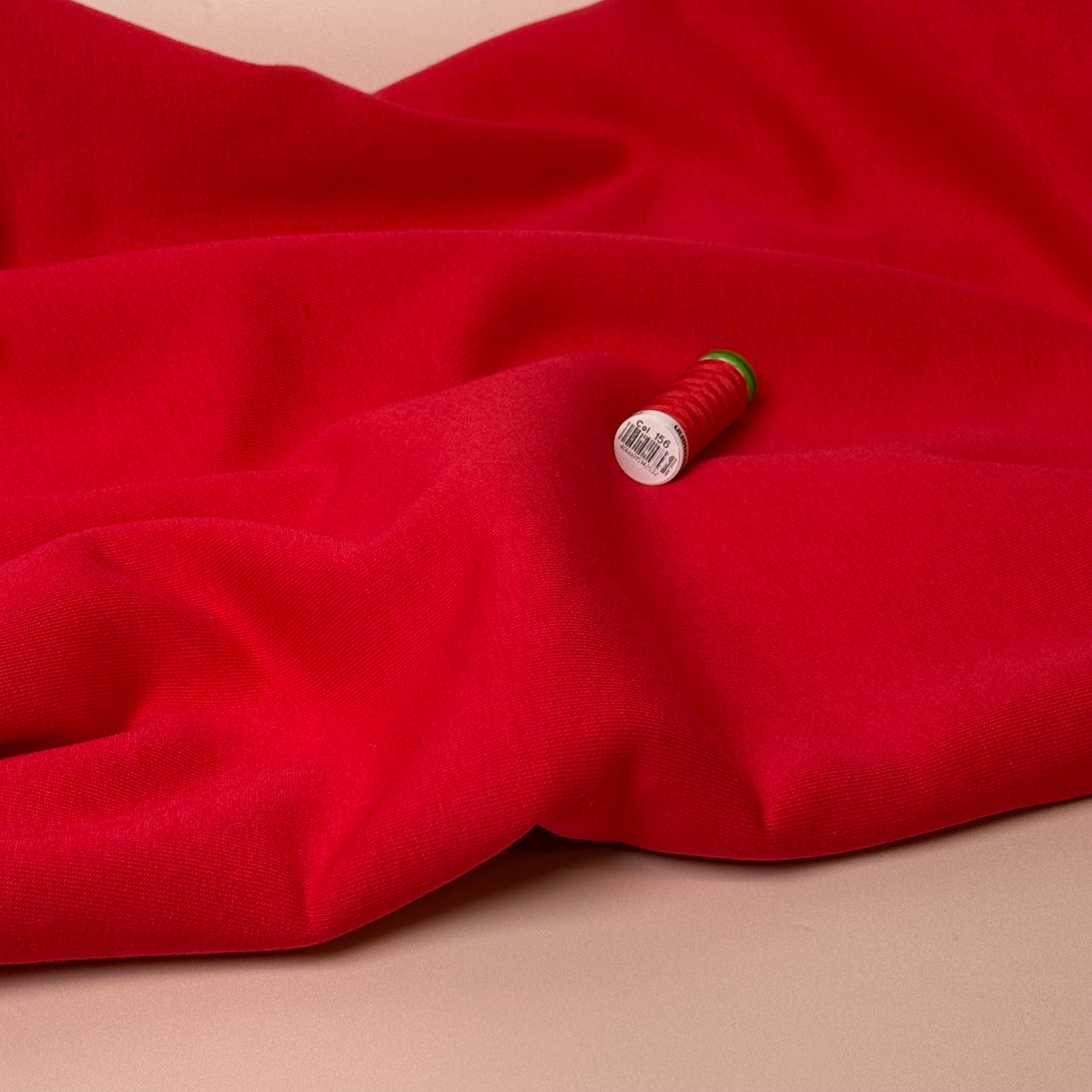 Tomato Red Fleeceback Organic Cotton Sweat-Shirting