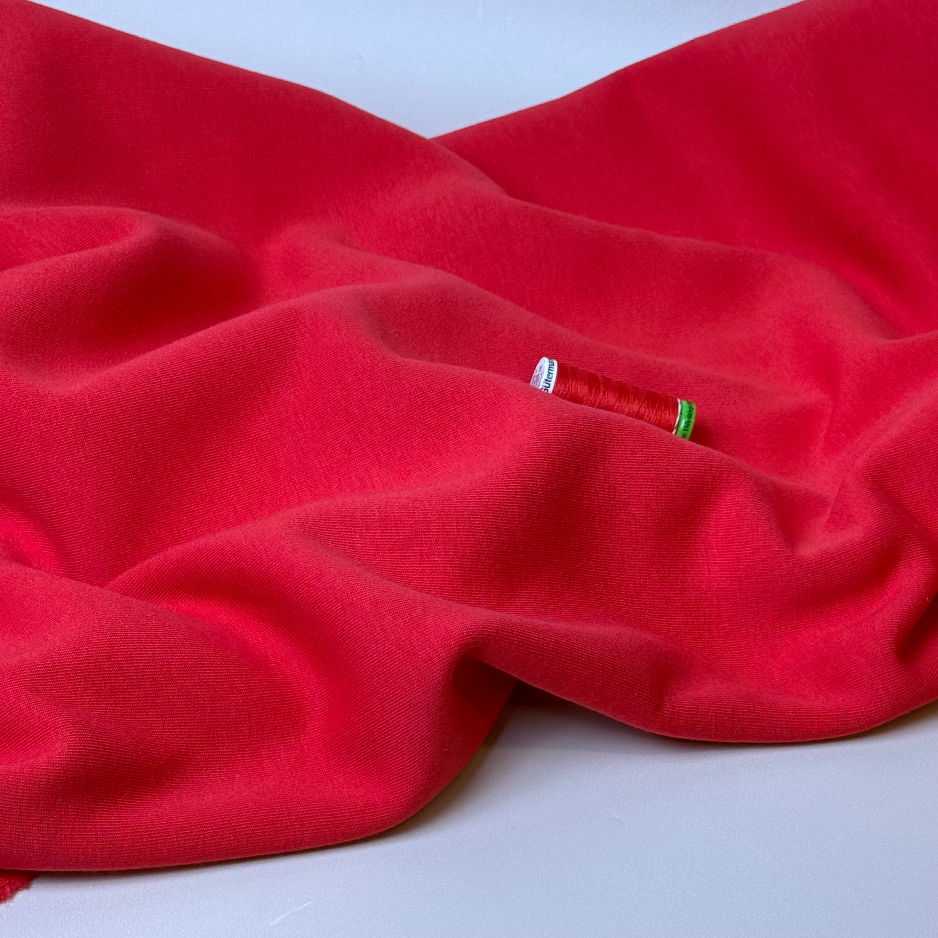 Tomato Red Fleeceback Organic Cotton Sweat-Shirting