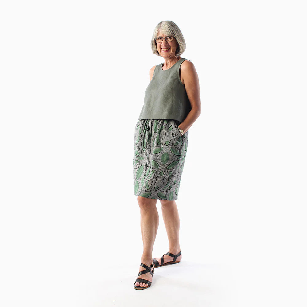 Make An Outfit Colour Bundle and Sewing Kit - Ashton Top and Spring Trousers in Italian Landscape & Brown Flow Linens