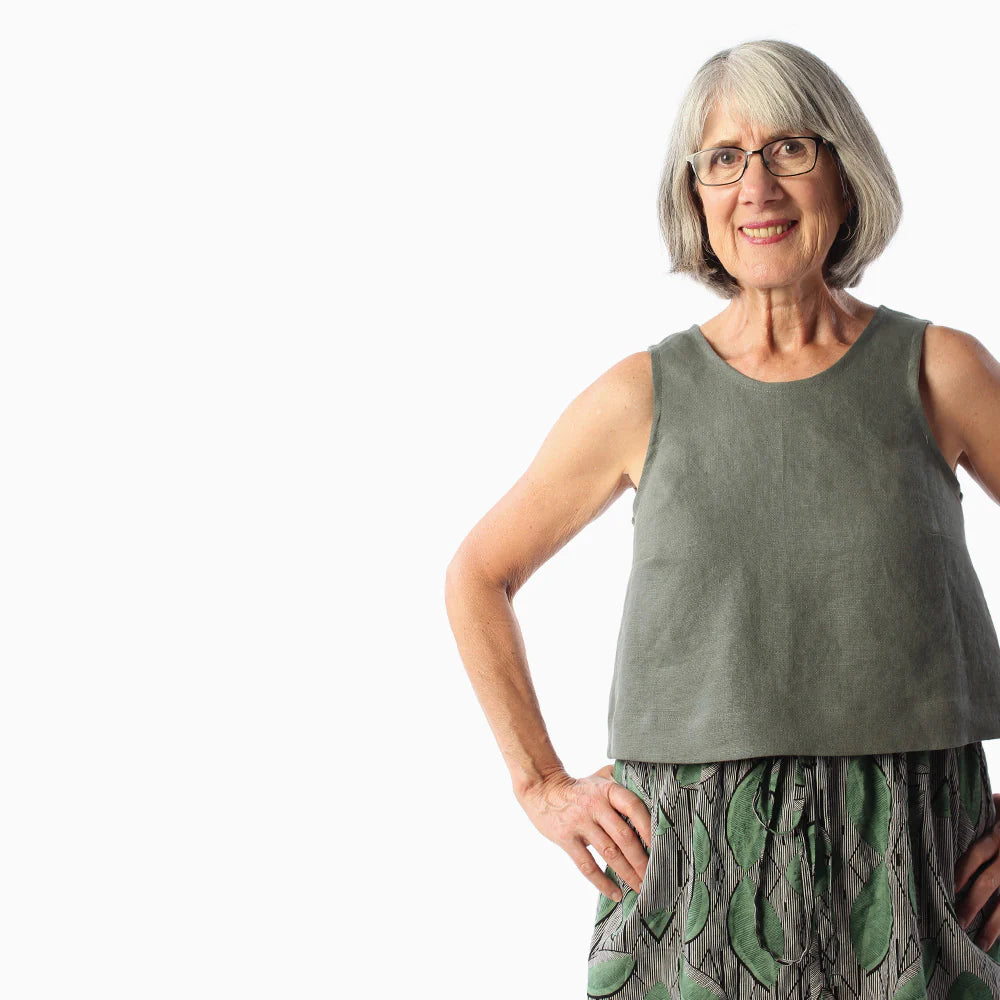 Make An Outfit Colour Bundle and Sewing Kit - Ashton Top and Spring Trousers in Italian Landscape & Brown Flow Linens