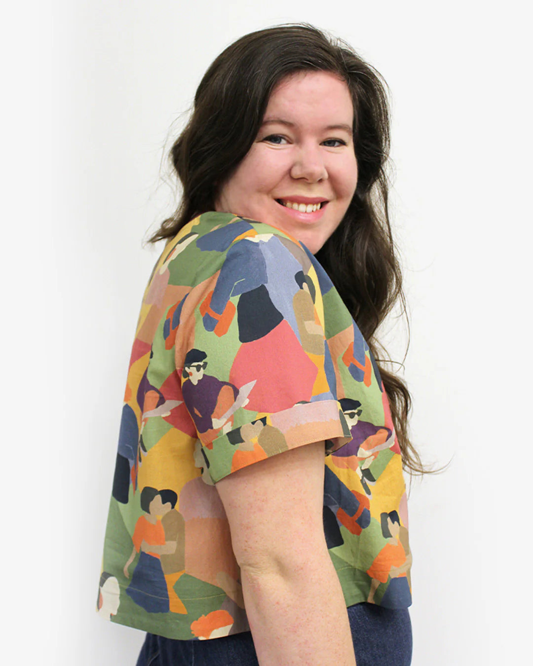 Make An Outfit Colour Bundle and Sewing Kit - Ashton Top and Spring Trousers in Italian Landscape & Brown Flow Linens