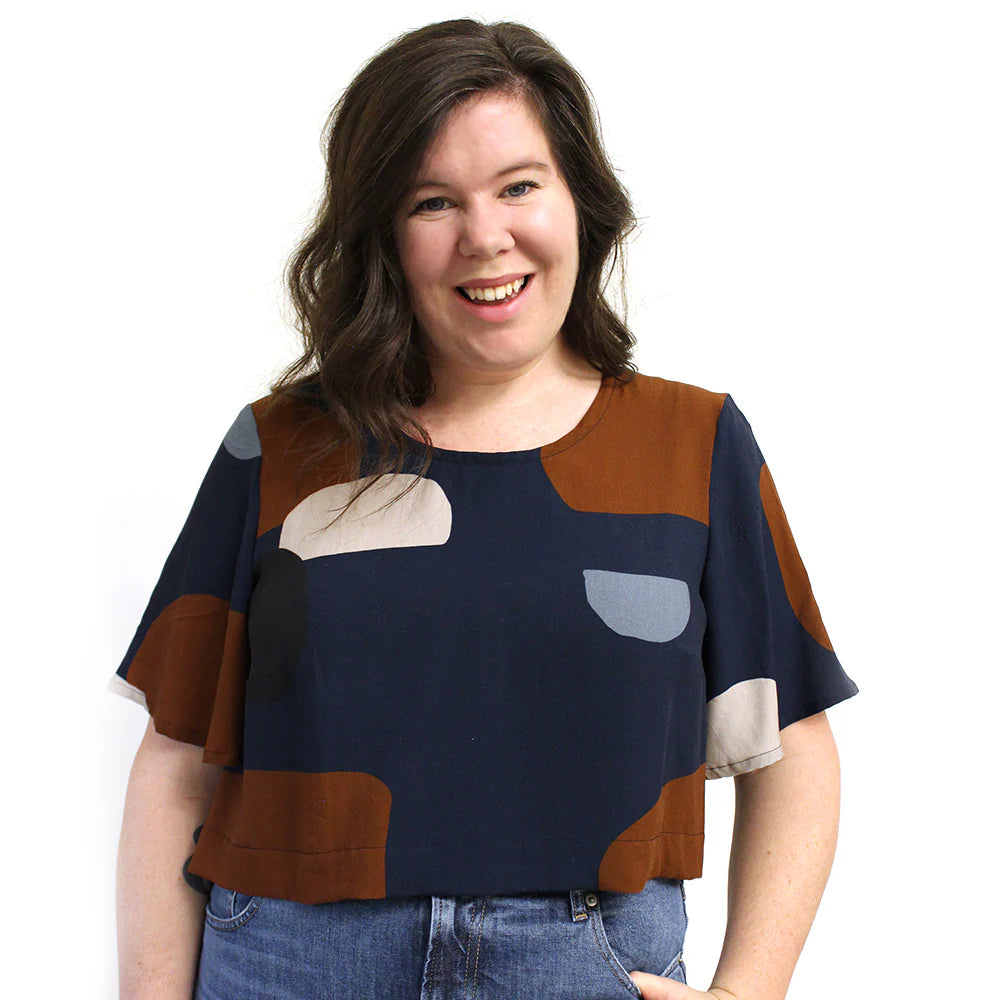 Make An Outfit Colour Bundle and Sewing Kit - Ashton Top and Spring Trousers in Italian Landscape & Brown Flow Linens