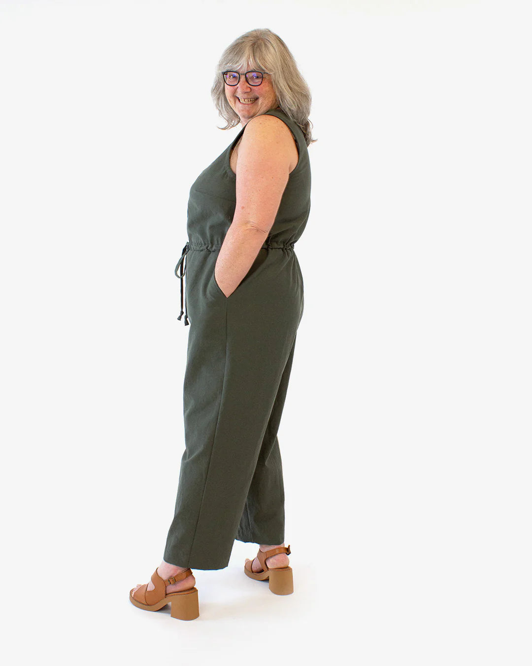 Sewing Kit - LAZO Jumpsuit in Vintage Lace Linen Viscose Fabric