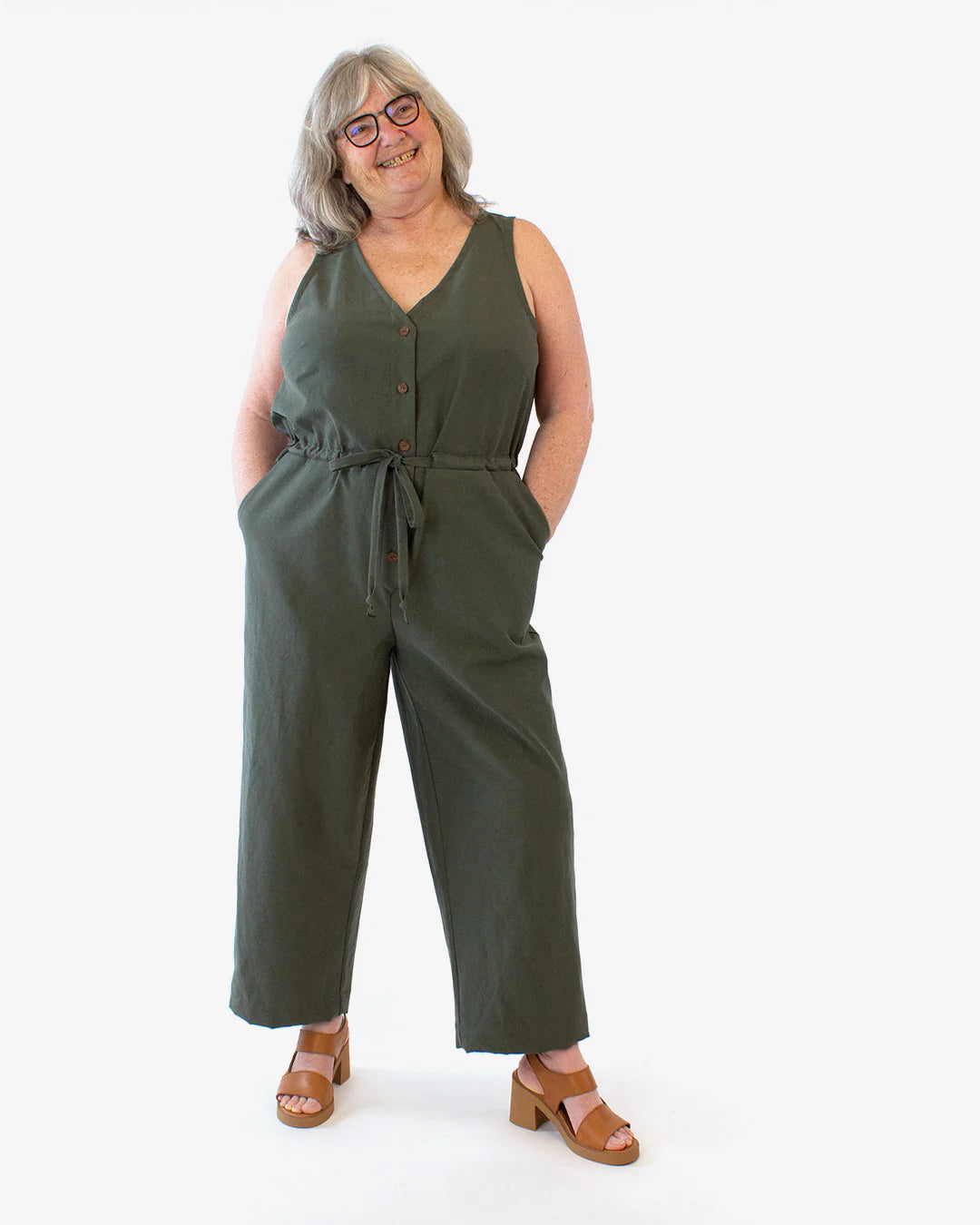 Sewing Kit - LAZO Jumpsuit in Vintage Lace Linen Viscose Fabric