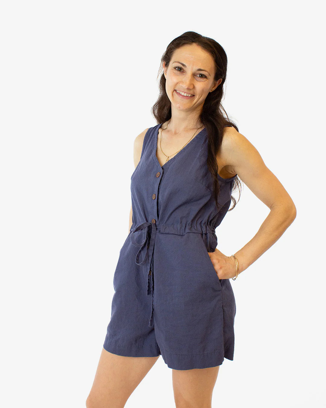 Sewing Kit - LAZO Jumpsuit in Vintage Lace Linen Viscose Fabric