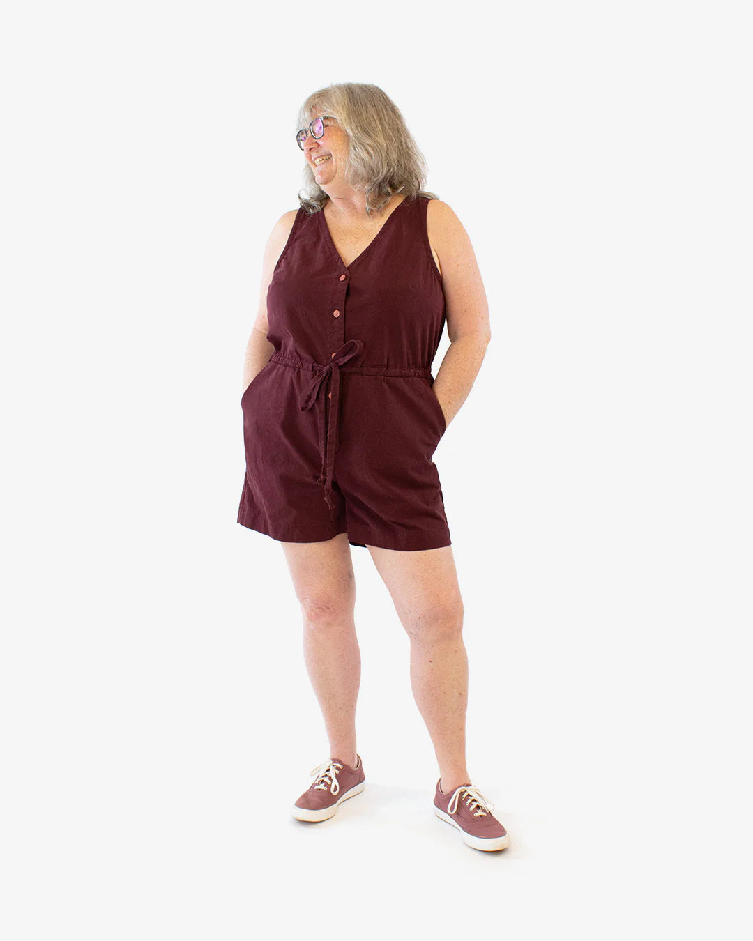 Sewing Kit - LAZO Jumpsuit in Vintage Lace Linen Viscose Fabric