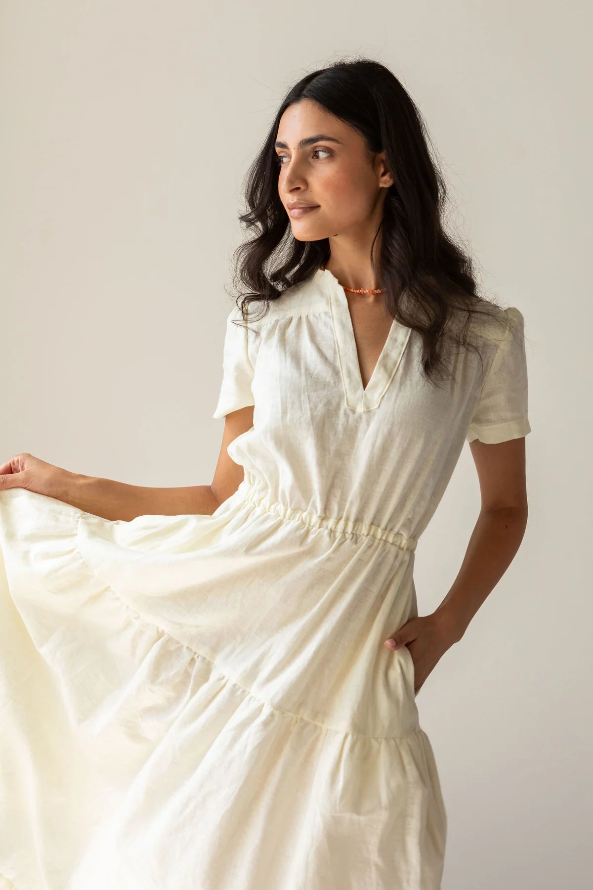 Sewing Kit - The CANYON Dress & Top in Vintage Lace Linen Viscose Blend
