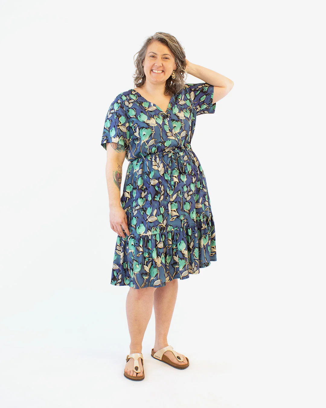 Sewing Kit - HOLMES Dress in Lupine Petals Viscose Fabric